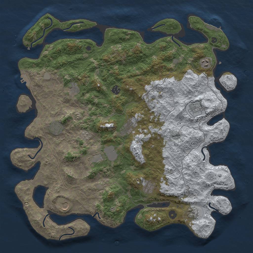 Rust Map: Procedural Map, Size: 4500, Seed: 2187786, 20 Monuments