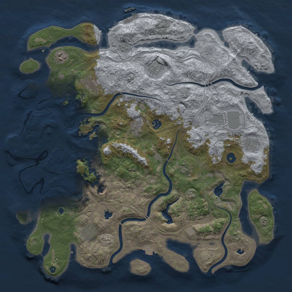 Rust Map: Procedural Map, Size: 4500, Seed: 270038, 17 Monuments