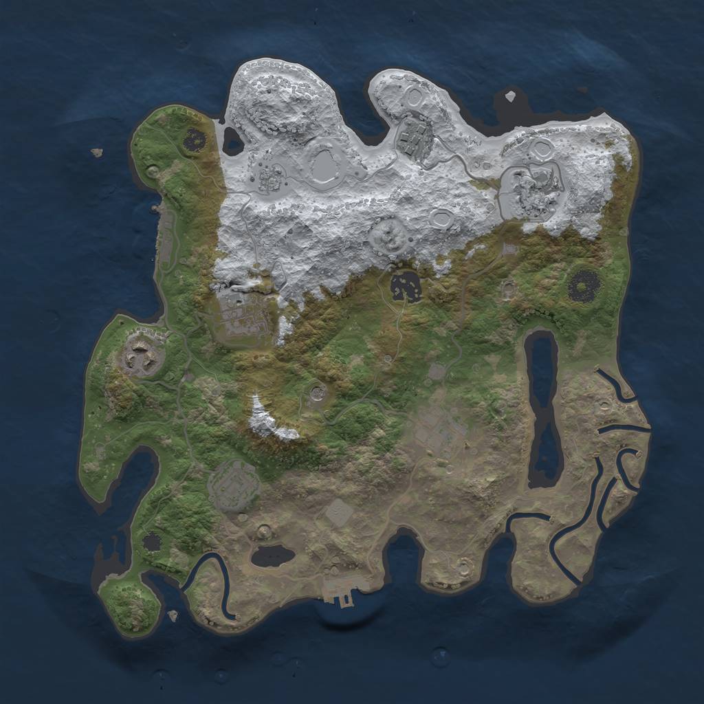 Rust Map: Procedural Map, Size: 3250, Seed: 1173460, 16 Monuments
