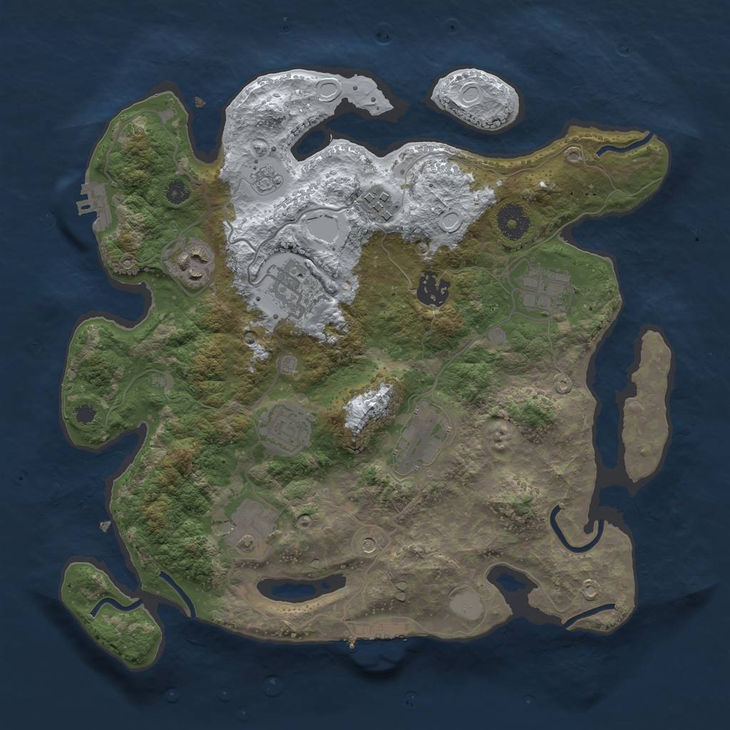 Rust Map: Procedural Map, Size: 3250, Seed: 2534918, 17 Monuments