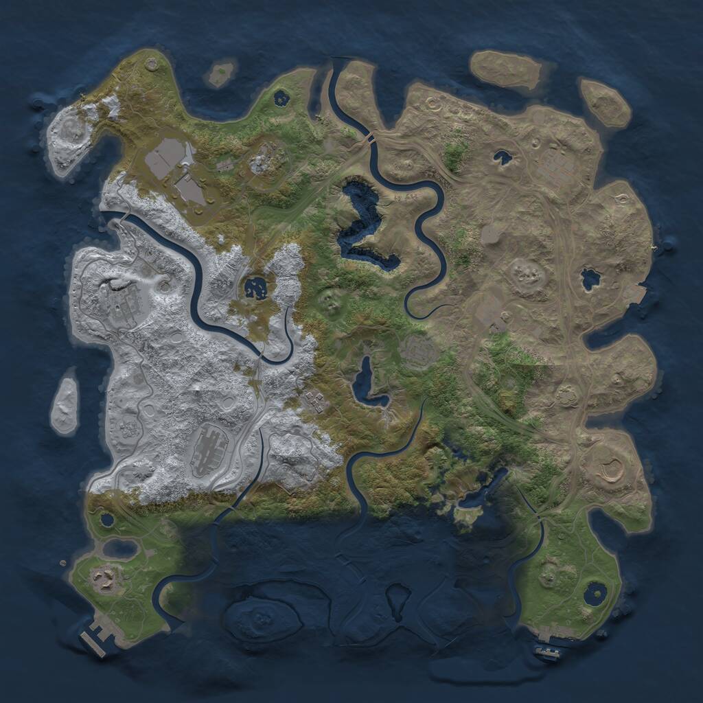 Rust Map: Procedural Map, Size: 4500, Seed: 1639453, 17 Monuments