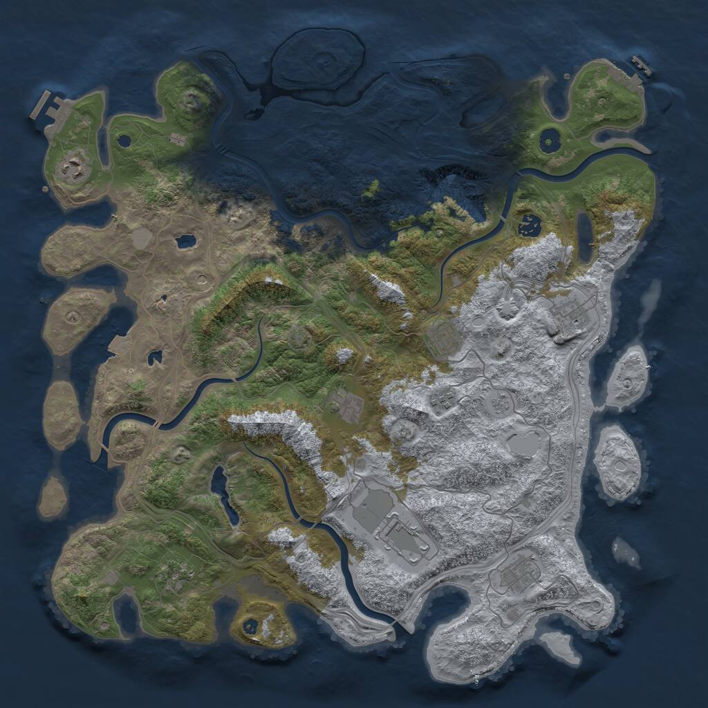 Rust Map: Procedural Map, Size: 4500, Seed: 1431513, 15 Monuments