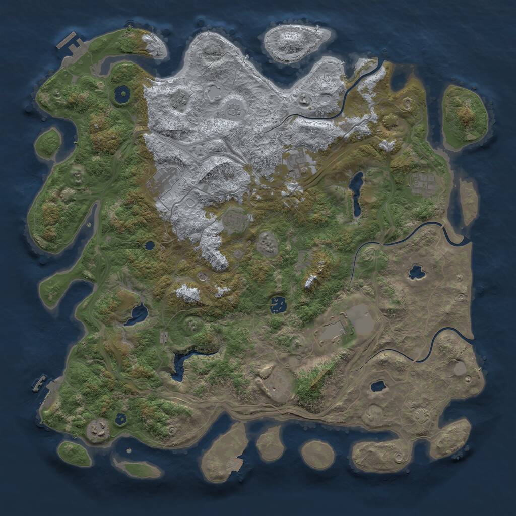 Rust Map: Procedural Map, Size: 4500, Seed: 388257, 15 Monuments