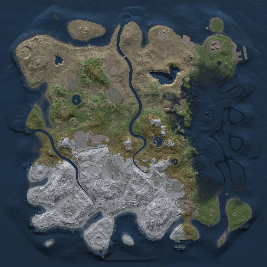 Rust Map: Procedural Map, Size: 4000, Seed: 27092015, 16 Monuments