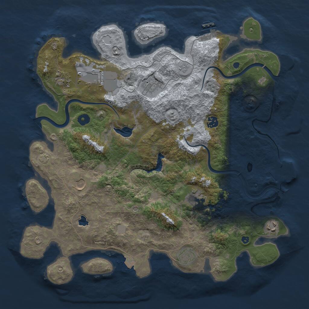 Rust Map: Procedural Map, Size: 4000, Seed: 2586, 15 Monuments