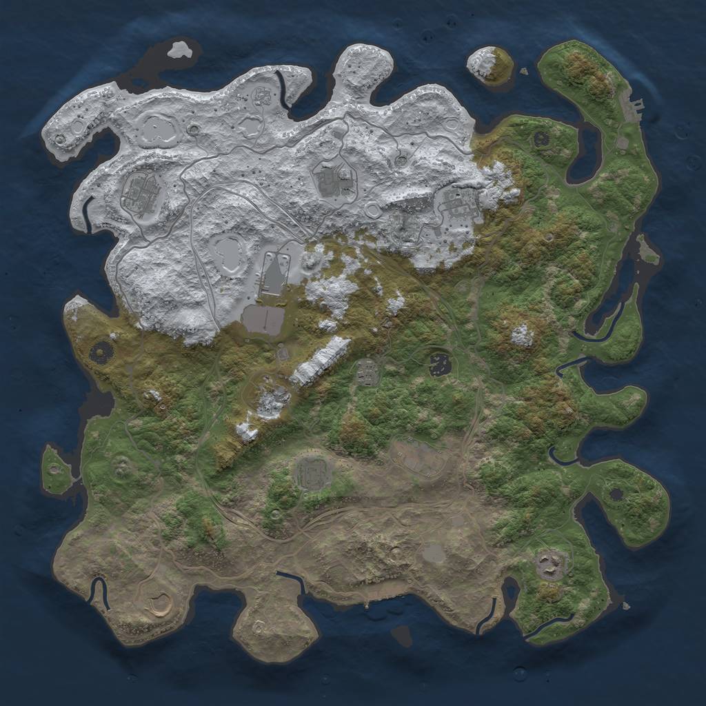 Rust Map: Procedural Map, Size: 4500, Seed: 5698973, 20 Monuments