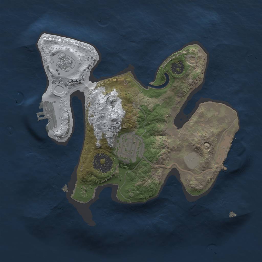 Rust Map: Procedural Map, Size: 2000, Seed: 1740, 9 Monuments