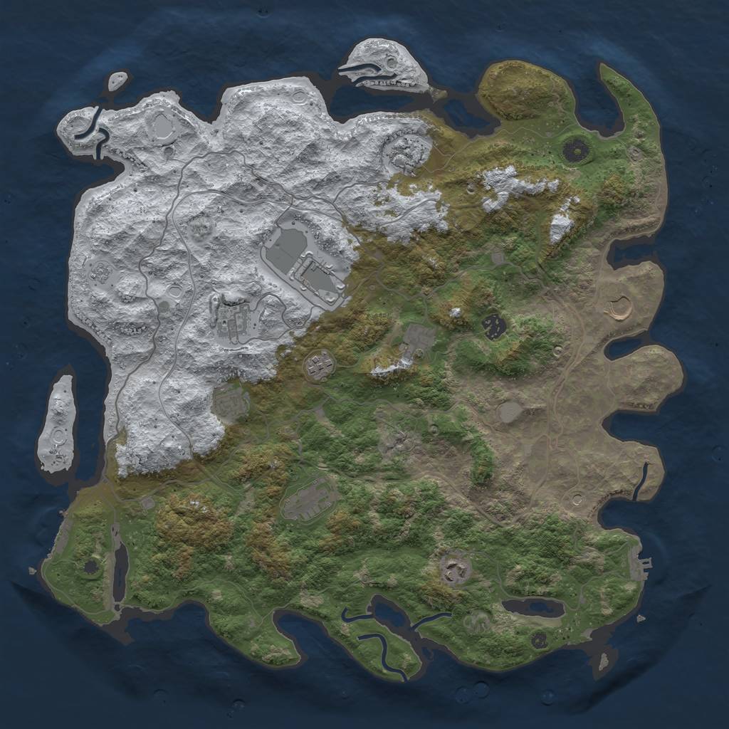 Rust Map: Procedural Map, Size: 4500, Seed: 4289856, 19 Monuments