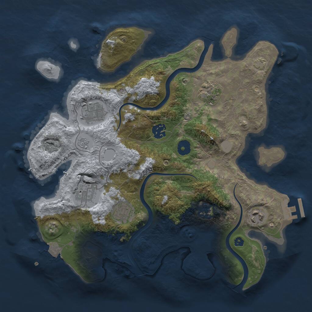 Rust Map: Procedural Map, Size: 3250, Seed: 5791611, 12 Monuments
