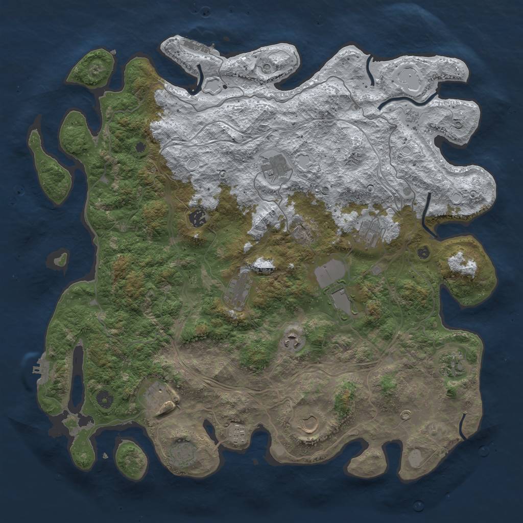 Rust Map: Procedural Map, Size: 4500, Seed: 3411610, 20 Monuments