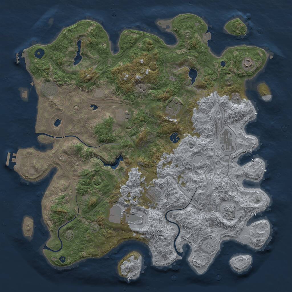 Rust Map: Procedural Map, Size: 4500, Seed: 6098239, 16 Monuments