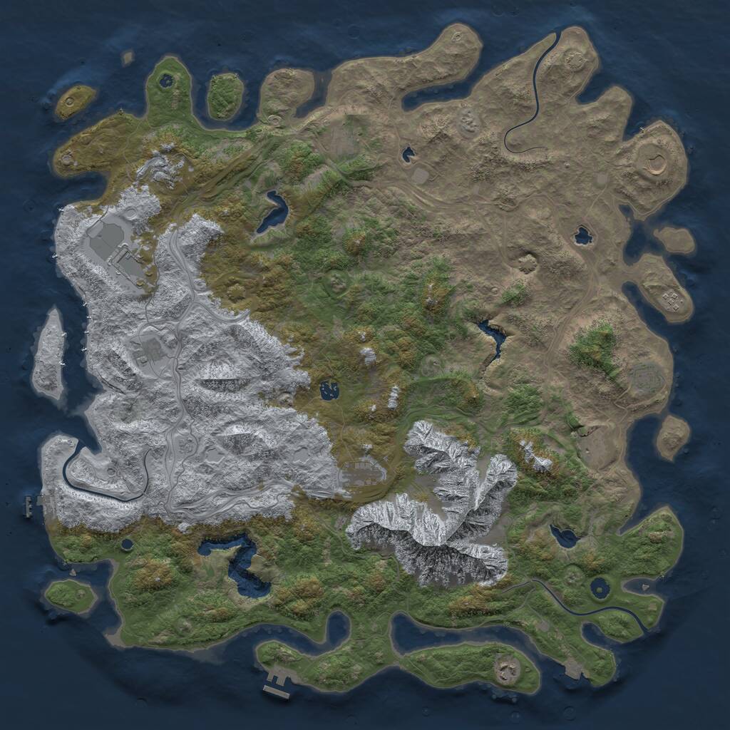 Rust Map: Procedural Map, Size: 5500, Seed: 652613552, 17 Monuments