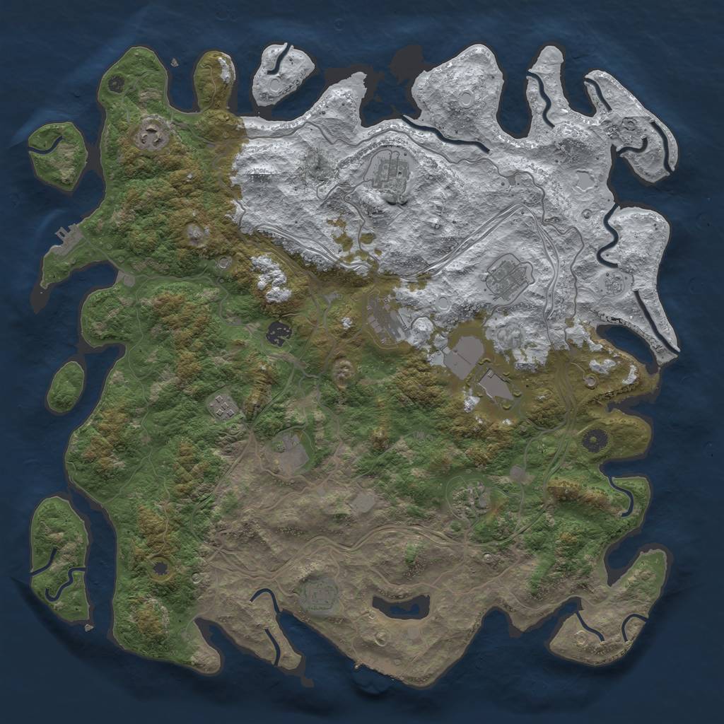Rust Map: Procedural Map, Size: 4500, Seed: 3391884, 19 Monuments