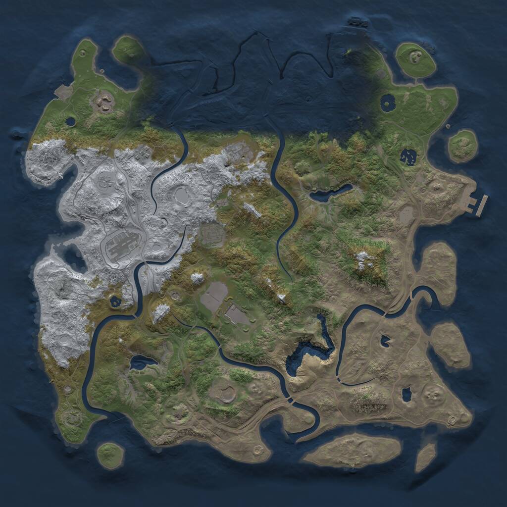 Rust Map: Procedural Map, Size: 4500, Seed: 6007751, 14 Monuments