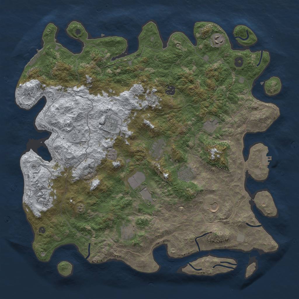 Rust Map: Procedural Map, Size: 4500, Seed: 6007751, 20 Monuments