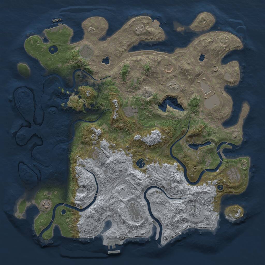 Rust Map: Procedural Map, Size: 4500, Seed: 6235944, 17 Monuments