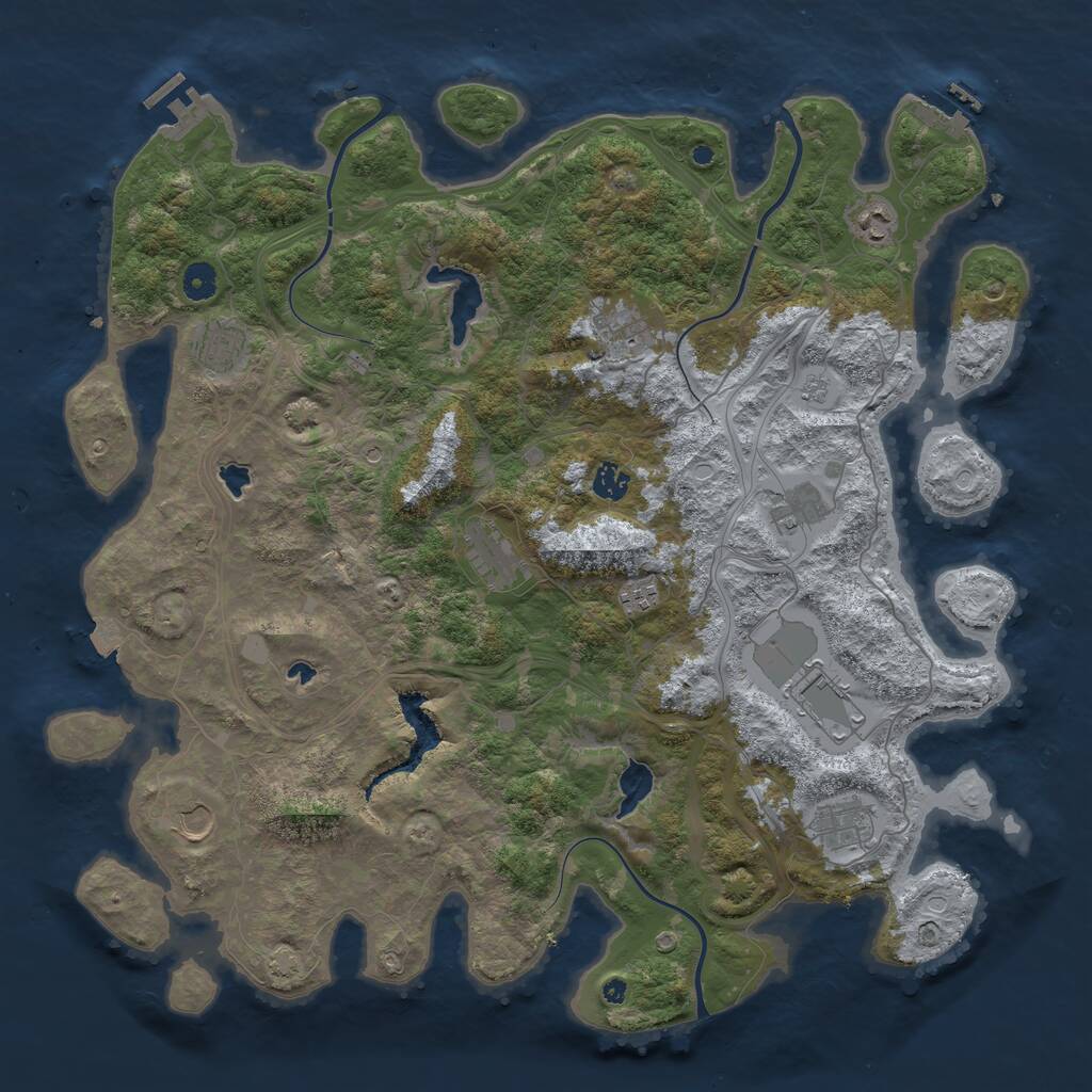 Rust Map: Procedural Map, Size: 4500, Seed: 1615199, 16 Monuments