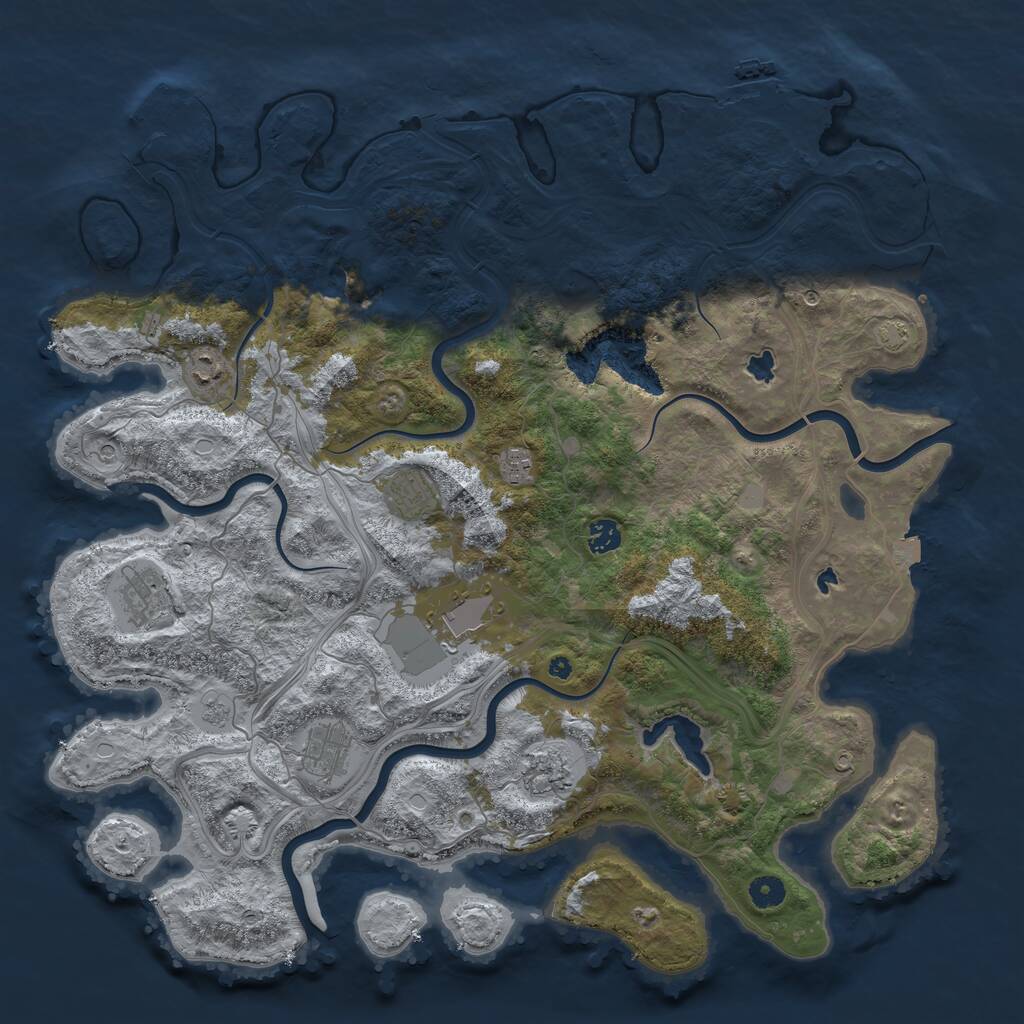 Rust Map: Procedural Map, Size: 4500, Seed: 2984814, 14 Monuments