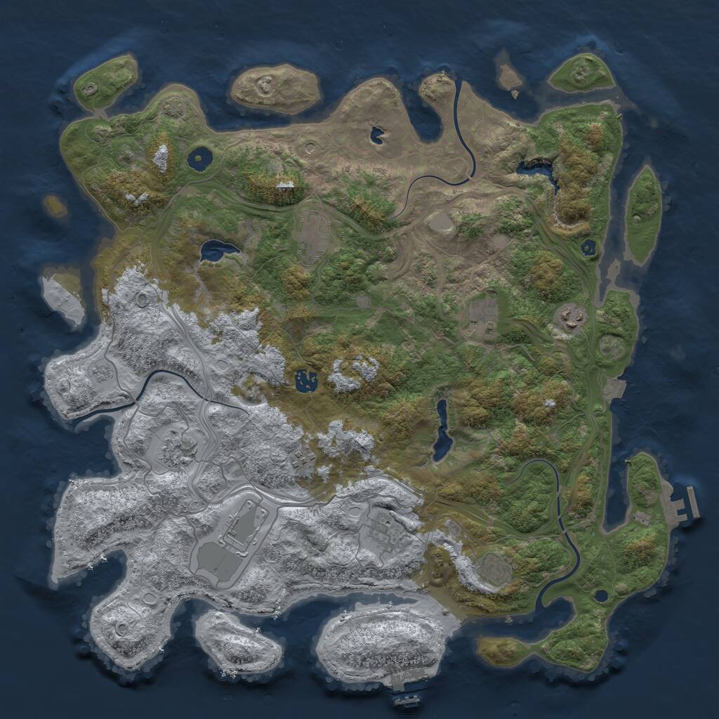Rust Map: Procedural Map, Size: 4500, Seed: 3757684, 15 Monuments
