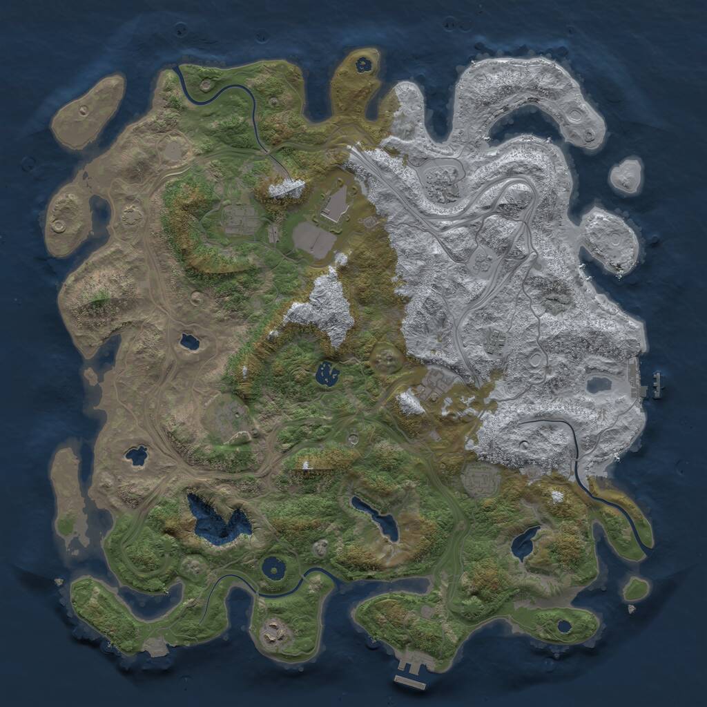 Rust Map: Procedural Map, Size: 4500, Seed: 4129253, 15 Monuments