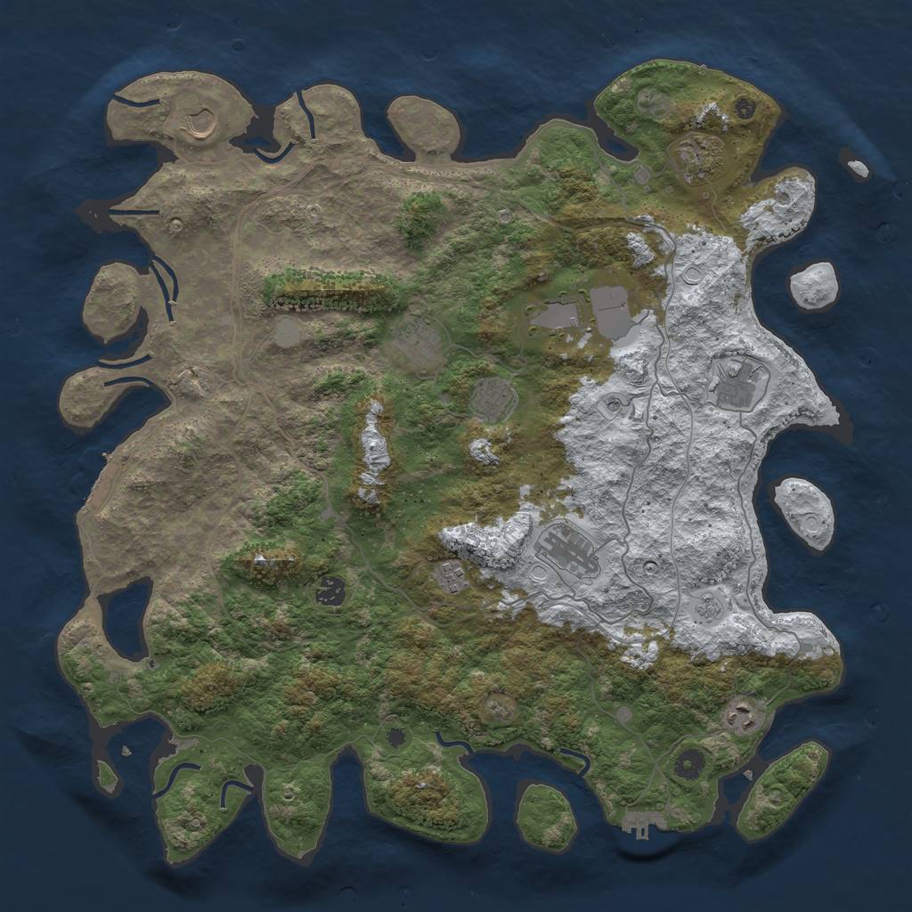 Rust Map: Procedural Map, Size: 4500, Seed: 5860957, 19 Monuments