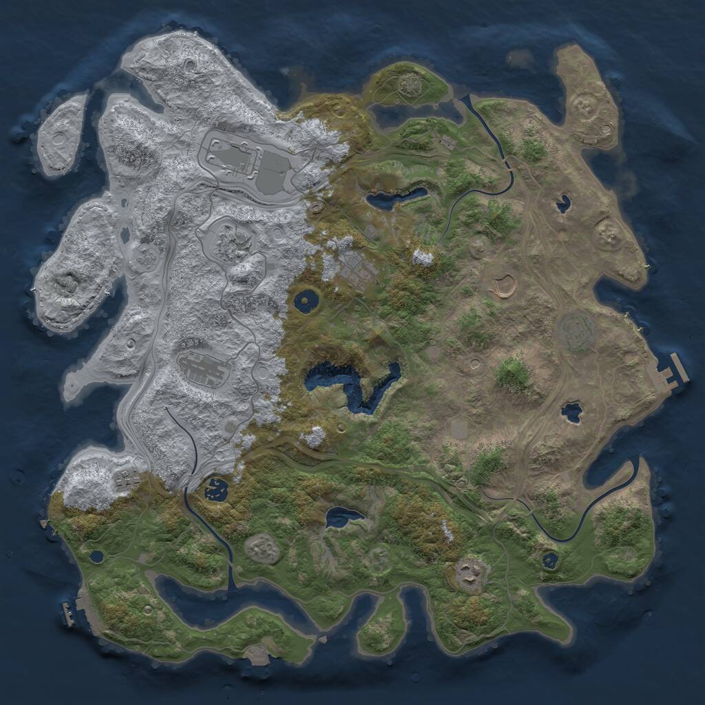 Rust Map: Procedural Map, Size: 4500, Seed: 3765439, 15 Monuments