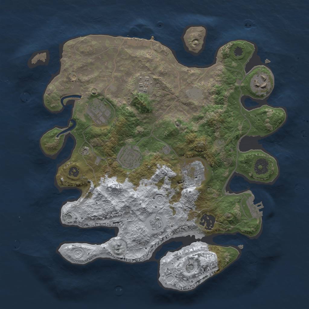 Rust Map: Procedural Map, Size: 3000, Seed: 5556, 15 Monuments