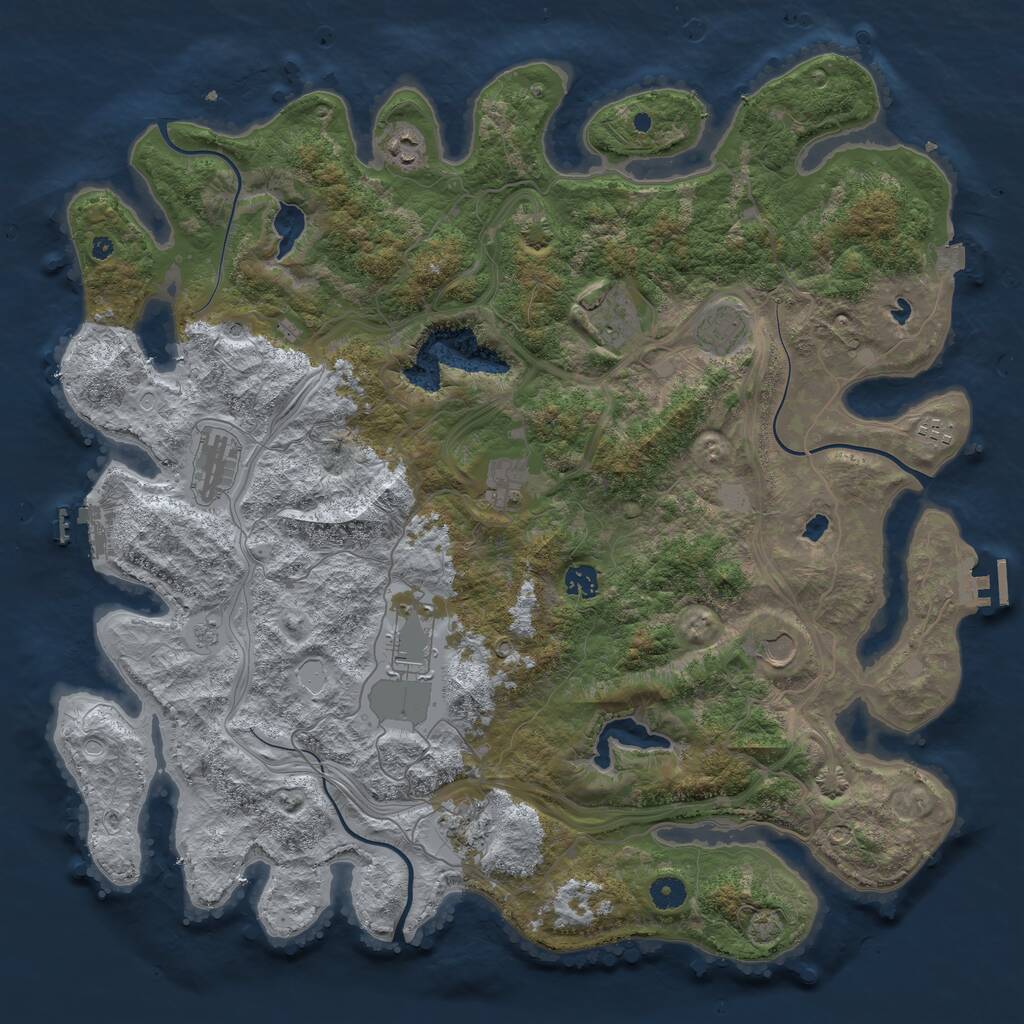 Rust Map: Procedural Map, Size: 4500, Seed: 4071034, 16 Monuments