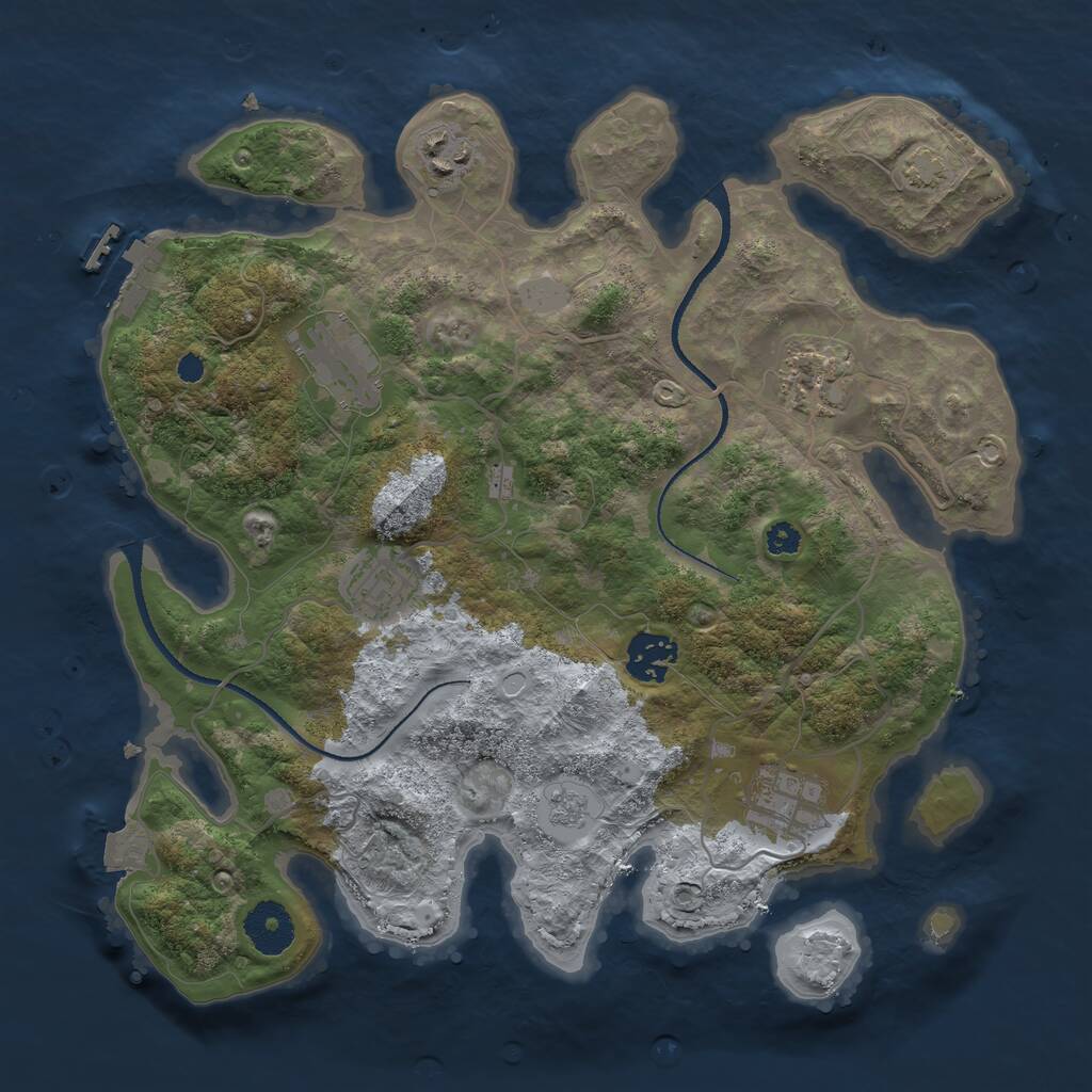 Rust Map: Procedural Map, Size: 3250, Seed: 2919902, 10 Monuments
