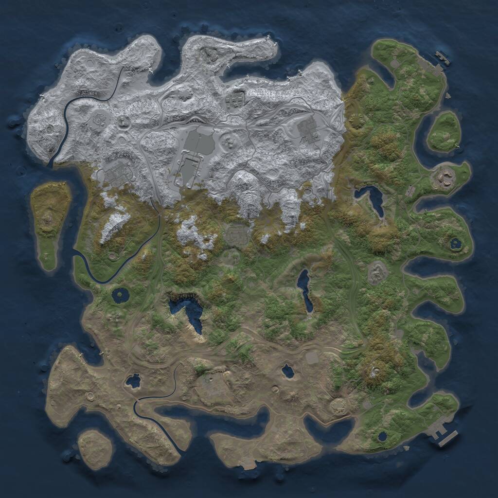 Rust Map: Procedural Map, Size: 4500, Seed: 5797300, 13 Monuments