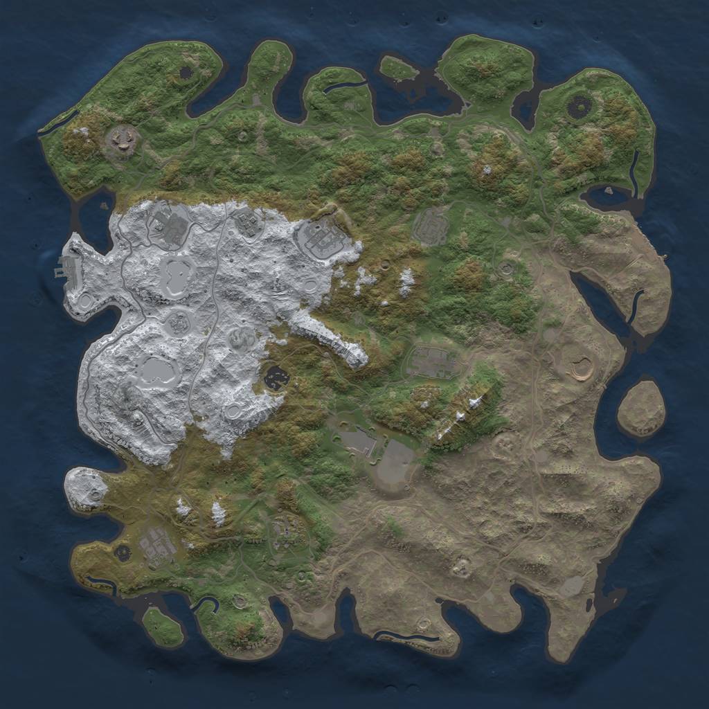 Rust Map: Procedural Map, Size: 4500, Seed: 932086, 20 Monuments