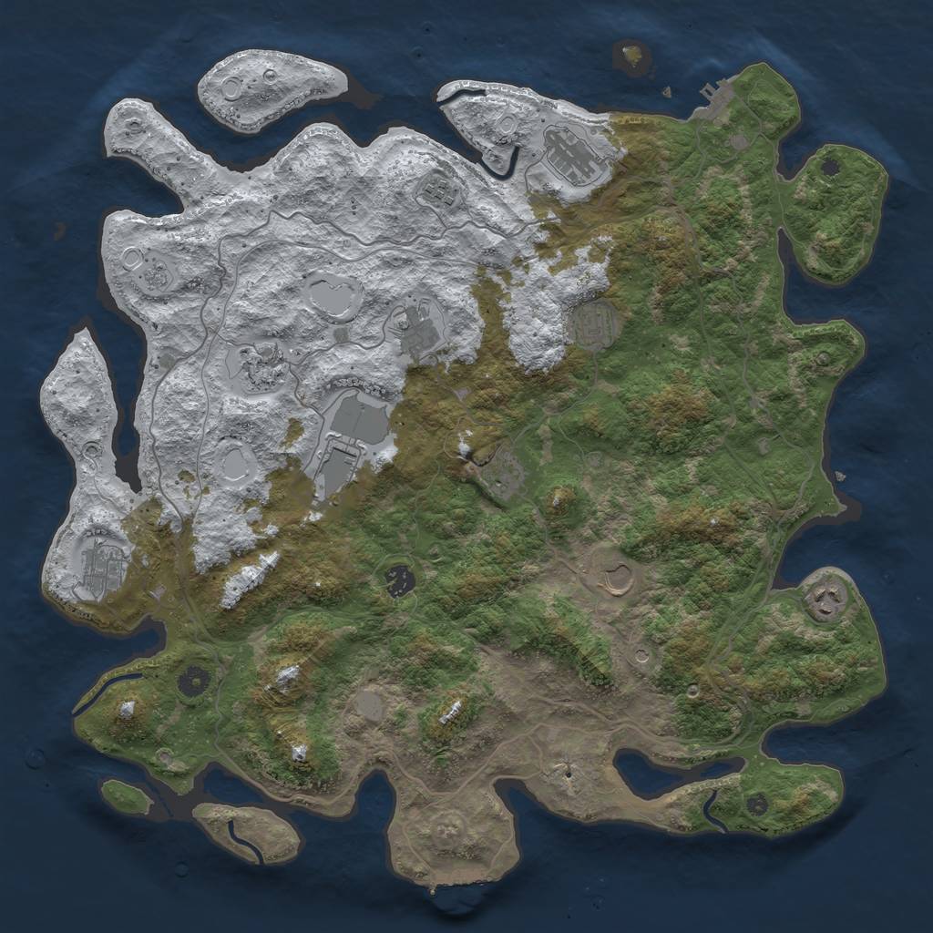 Rust Map: Procedural Map, Size: 4500, Seed: 4964785, 20 Monuments