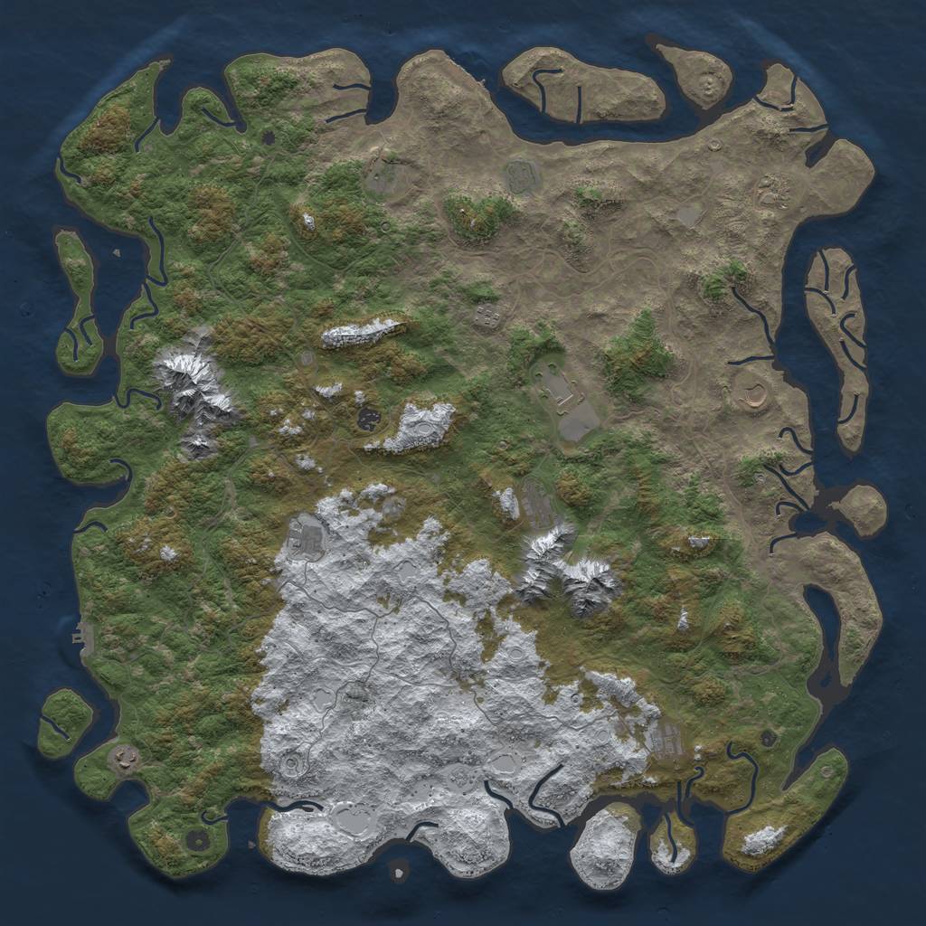 Rust Map: Procedural Map, Size: 6000, Seed: 14025, 20 Monuments