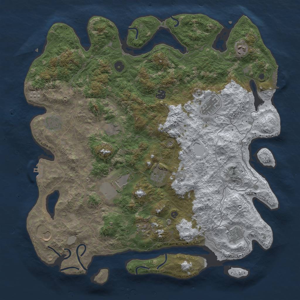 Rust Map: Procedural Map, Size: 4500, Seed: 3288380, 20 Monuments