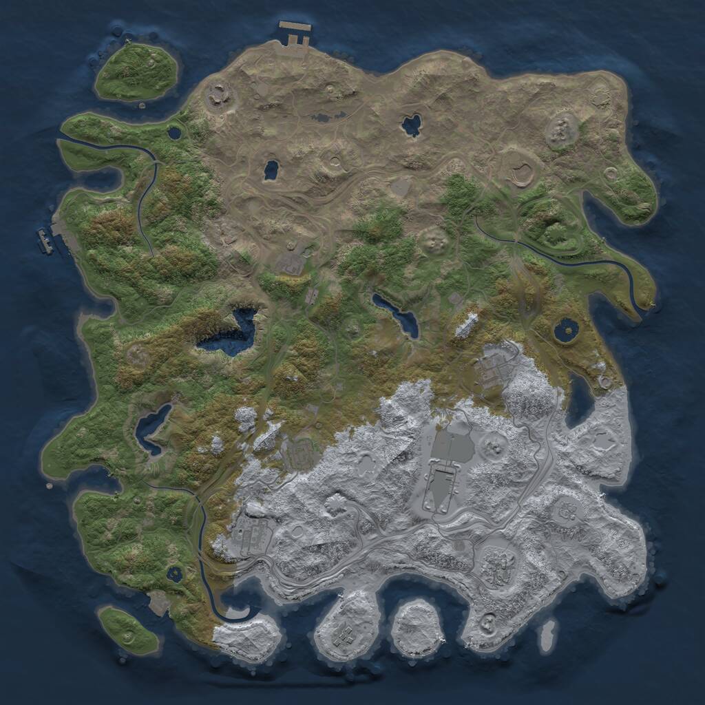Rust Map: Procedural Map, Size: 4500, Seed: 4225428, 15 Monuments