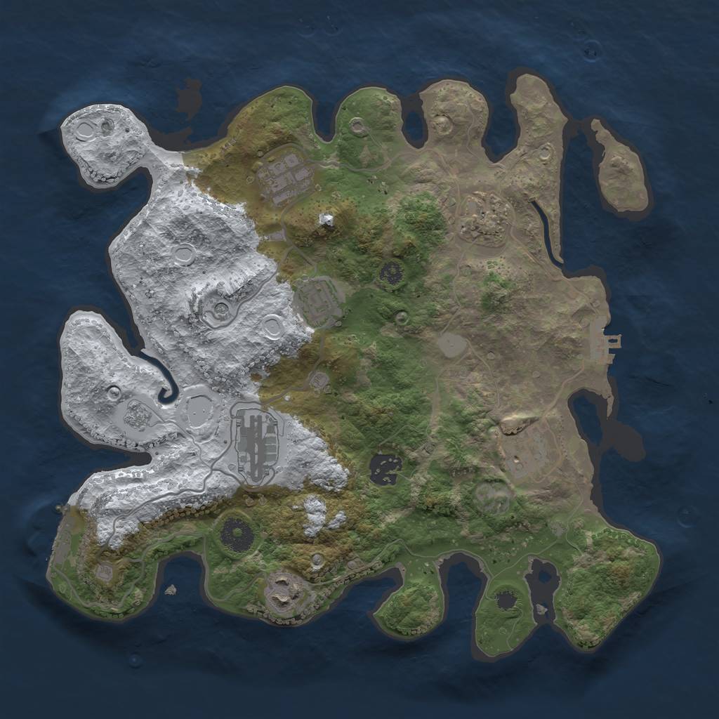 Rust Map: Procedural Map, Size: 3250, Seed: 3210432, 16 Monuments