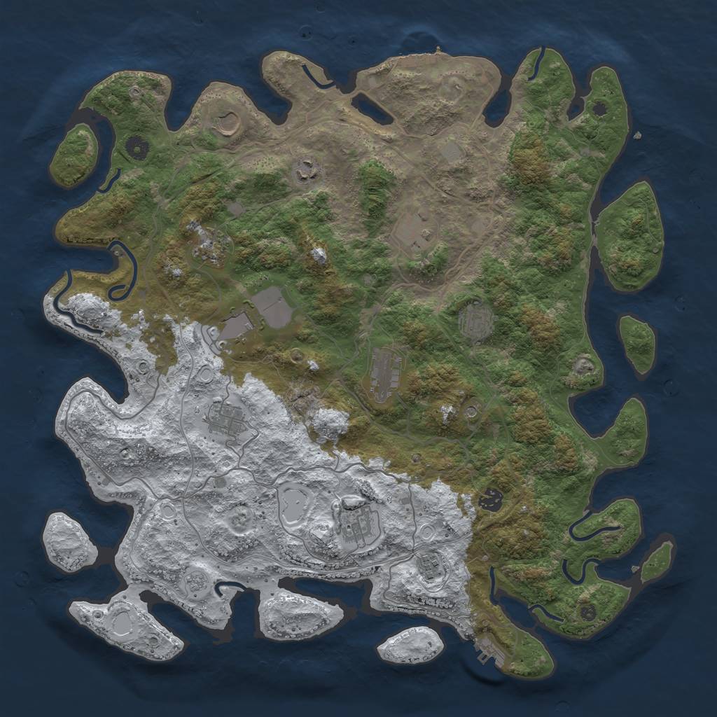 Rust Map: Procedural Map, Size: 4500, Seed: 6088882, 20 Monuments