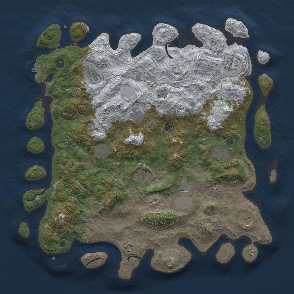 Rust Map: Procedural Map, Size: 4500, Seed: 2289651, 19 Monuments