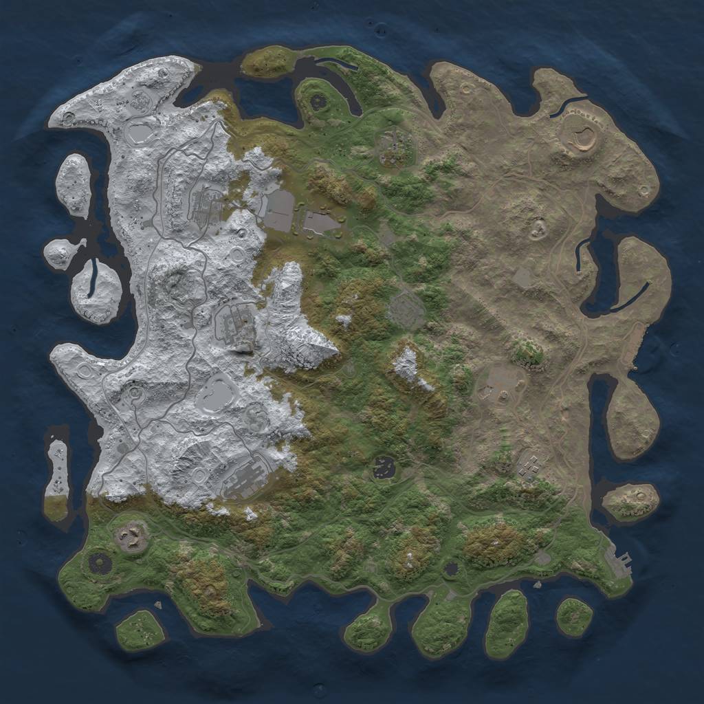 Rust Map: Procedural Map, Size: 4500, Seed: 925345, 20 Monuments