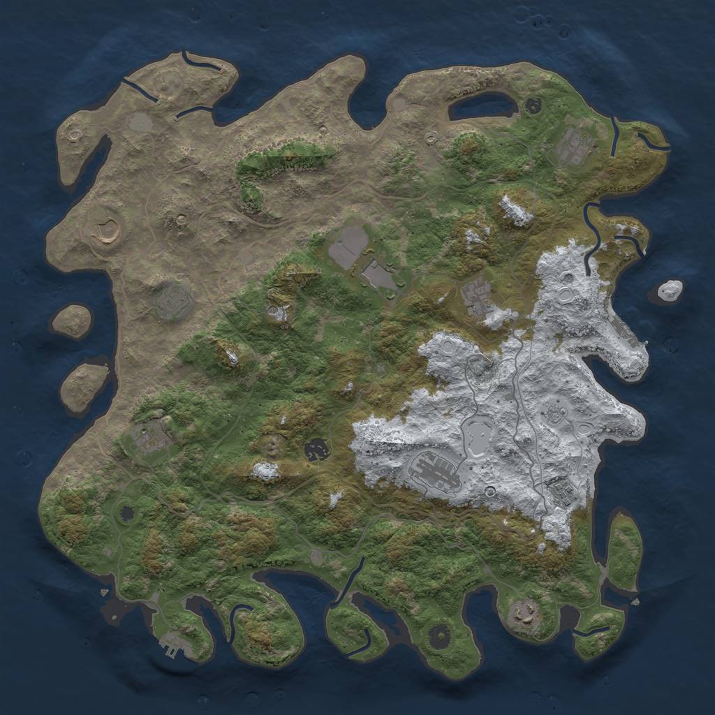 Rust Map: Procedural Map, Size: 4500, Seed: 1685094, 19 Monuments