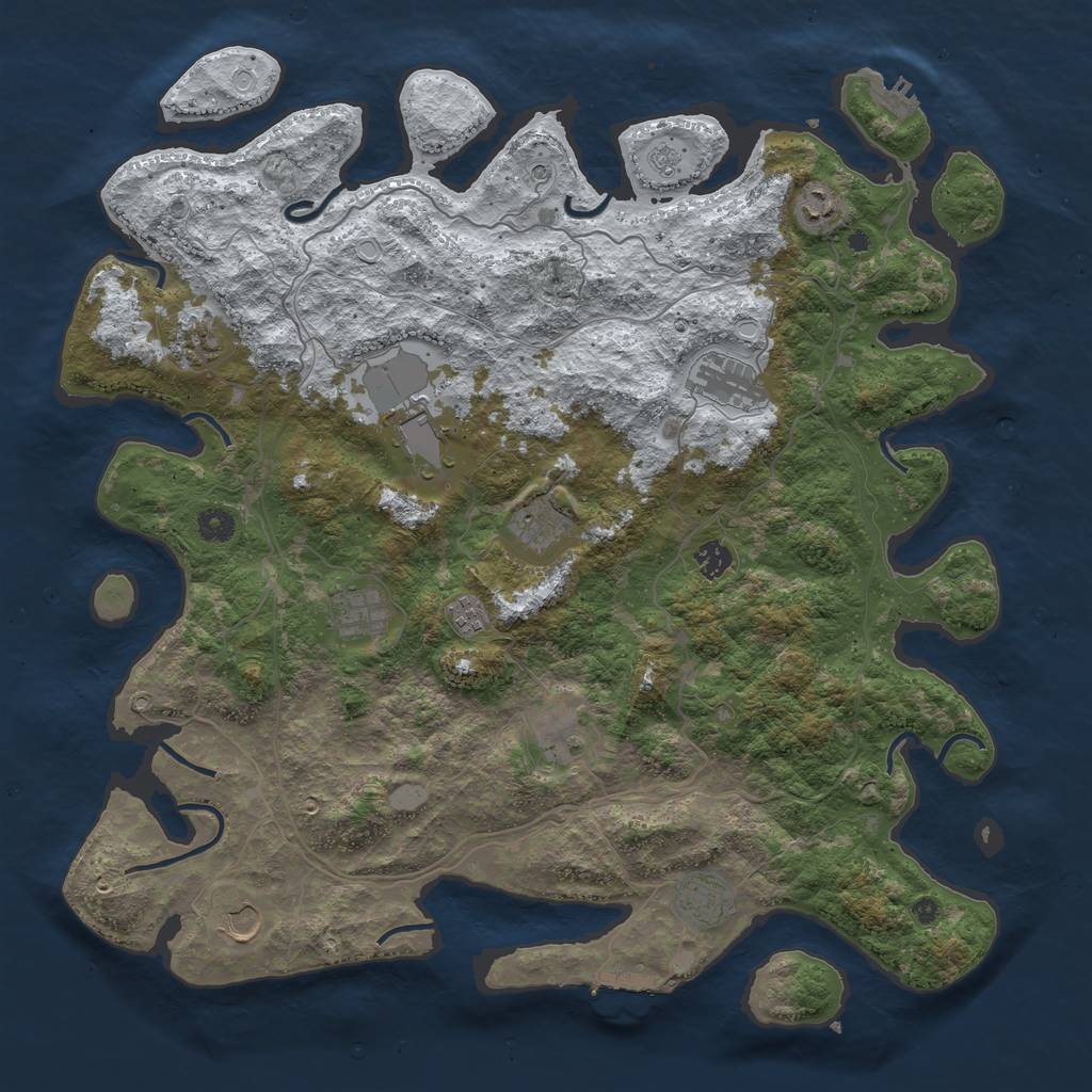 Rust Map: Procedural Map, Size: 4500, Seed: 2257730, 20 Monuments
