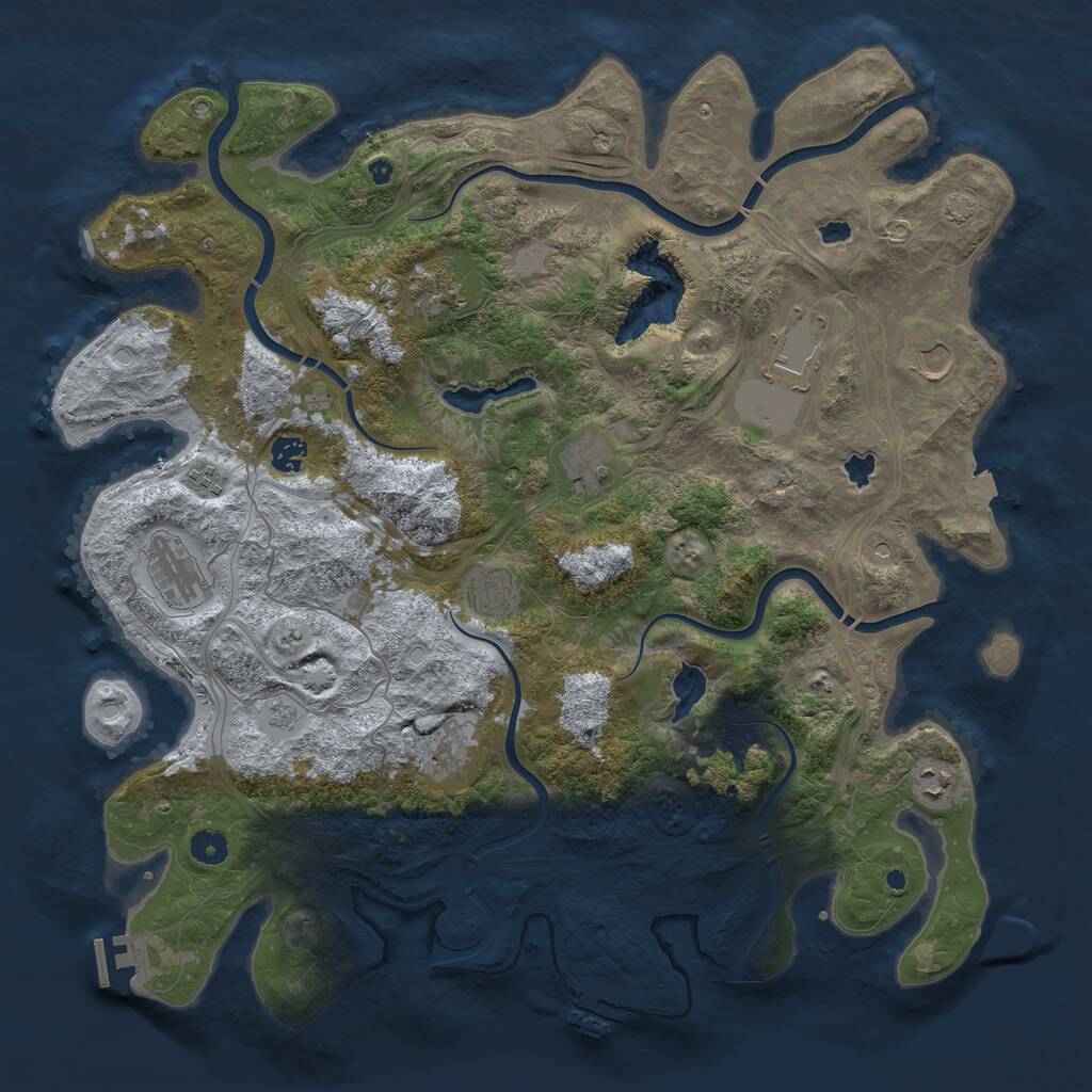 Rust Map: Procedural Map, Size: 4500, Seed: 1004114, 16 Monuments