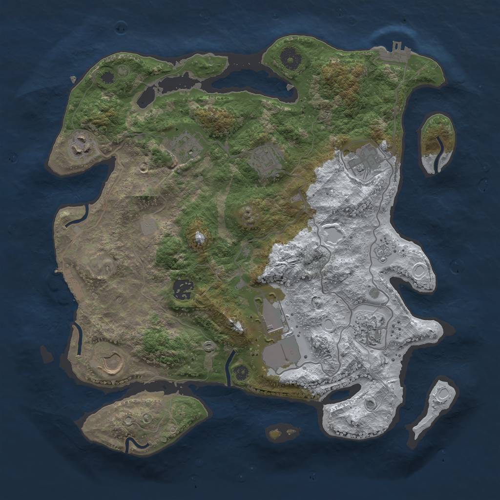 Rust Map: Procedural Map, Size: 3500, Seed: 20220416, 16 Monuments