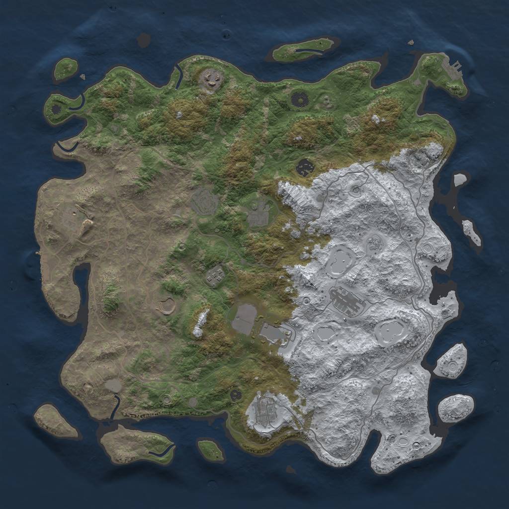 Rust Map: Procedural Map, Size: 4500, Seed: 5924265, 19 Monuments
