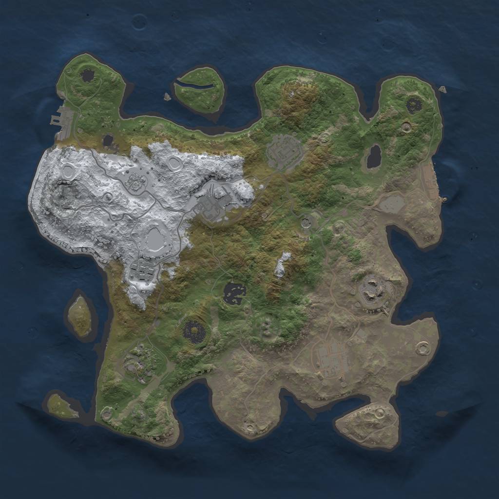 Rust Map: Procedural Map, Size: 3250, Seed: 4247071, 16 Monuments