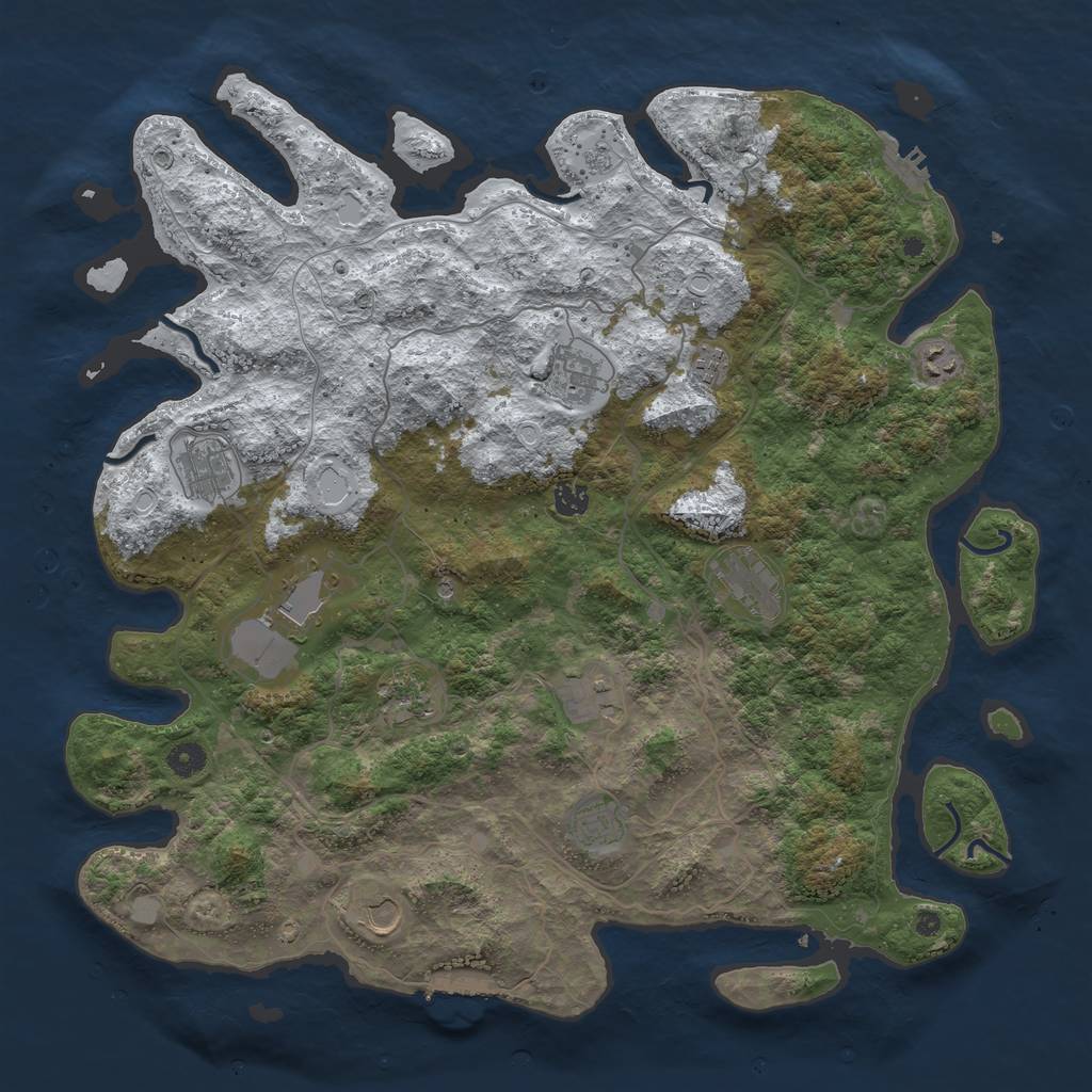 Rust Map: Procedural Map, Size: 4500, Seed: 2554683, 20 Monuments