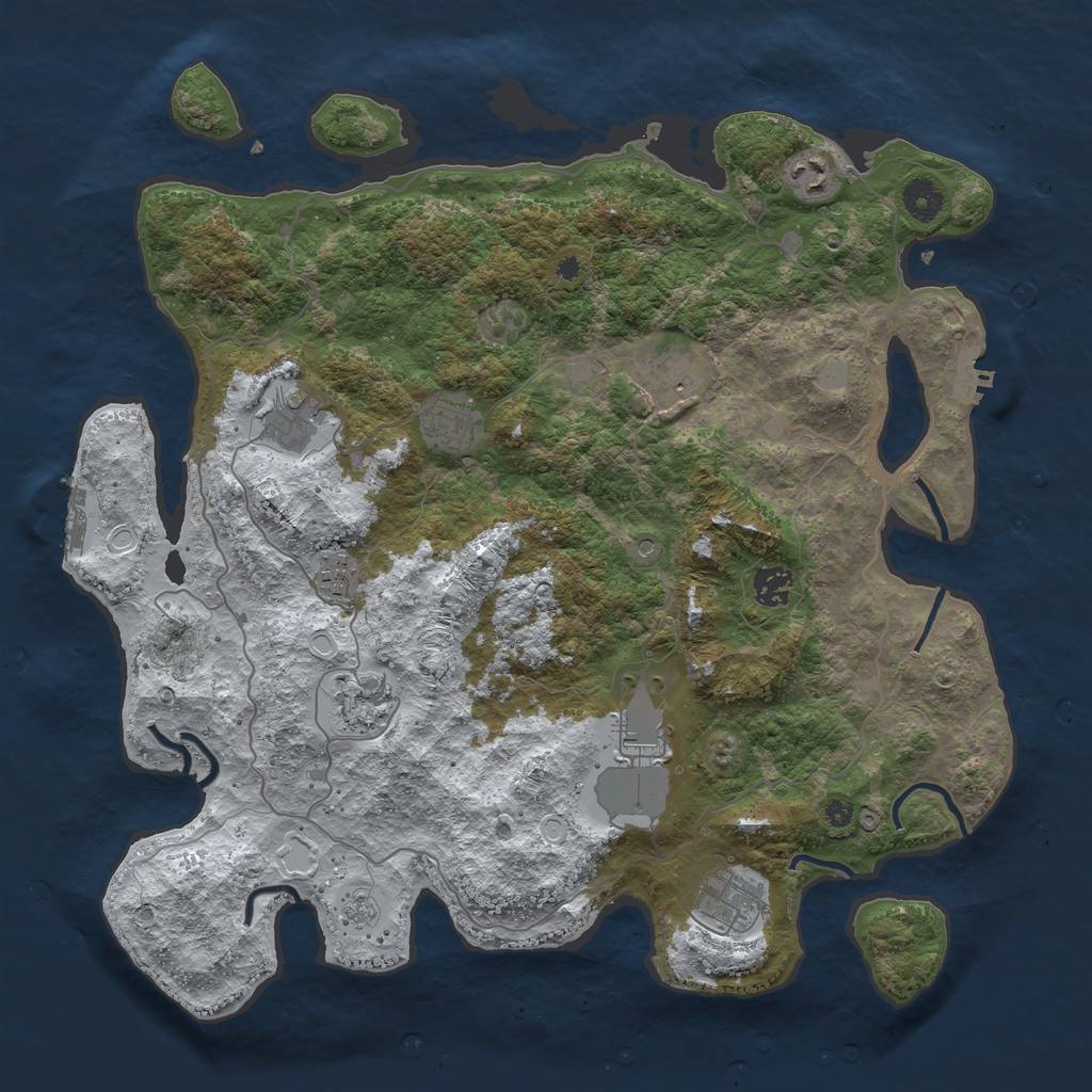 Rust Map: Procedural Map, Size: 4000, Seed: 536059542, 18 Monuments