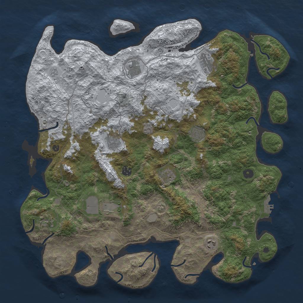 Rust Map: Procedural Map, Size: 4500, Seed: 4574465, 18 Monuments