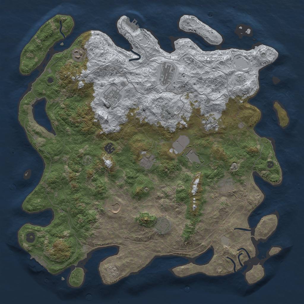 Rust Map: Procedural Map, Size: 4500, Seed: 969559, 20 Monuments