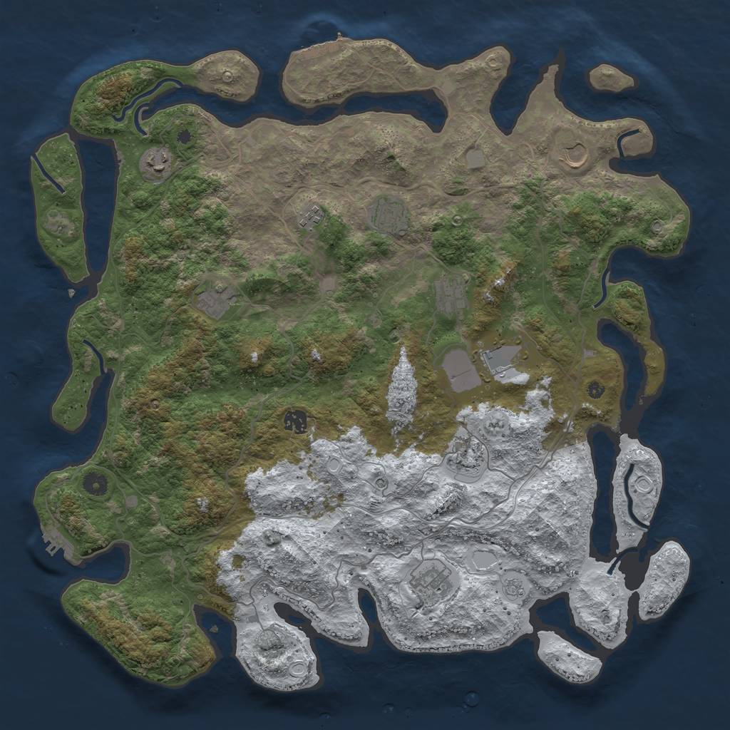 Rust Map: Procedural Map, Size: 4500, Seed: 5905459, 19 Monuments